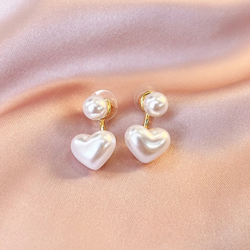 22 Styles Heart Pearl Flower Stud Earring Fashion Women Girls Vintage Cute