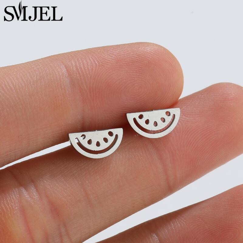 Melon Slice Stainless Steel Earrings Women Jewelry Small Studs Gifts Earring