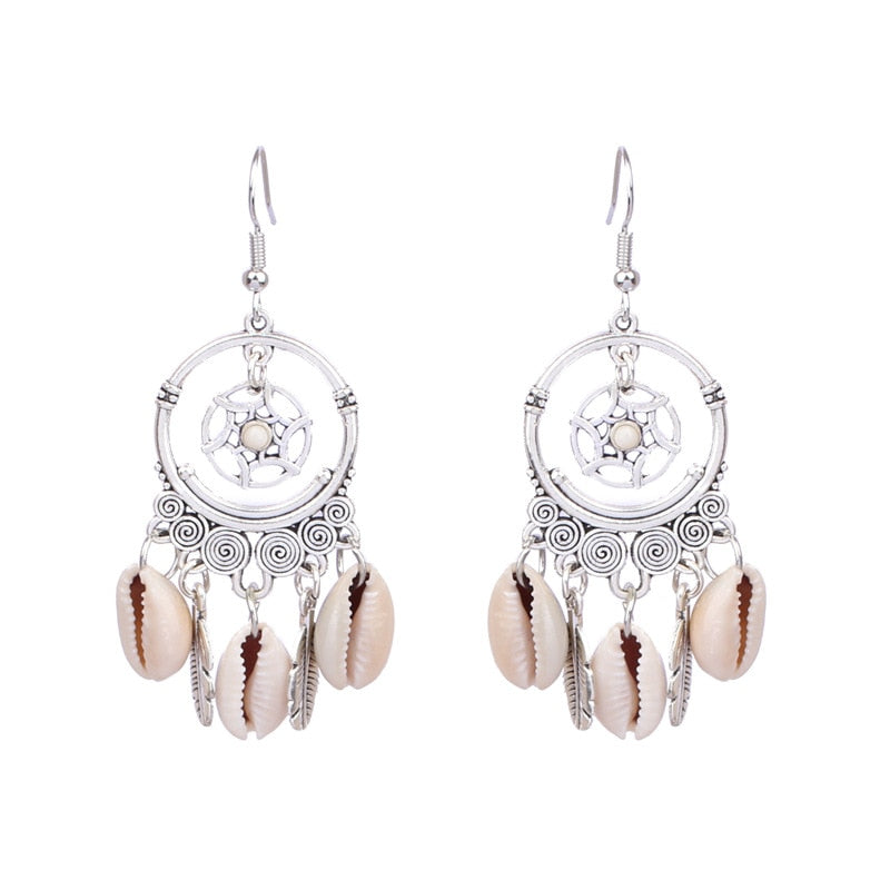 15 Styles Big Vintage Ethnic Tassel Flower Dangling Drop Earrings Female Fashion