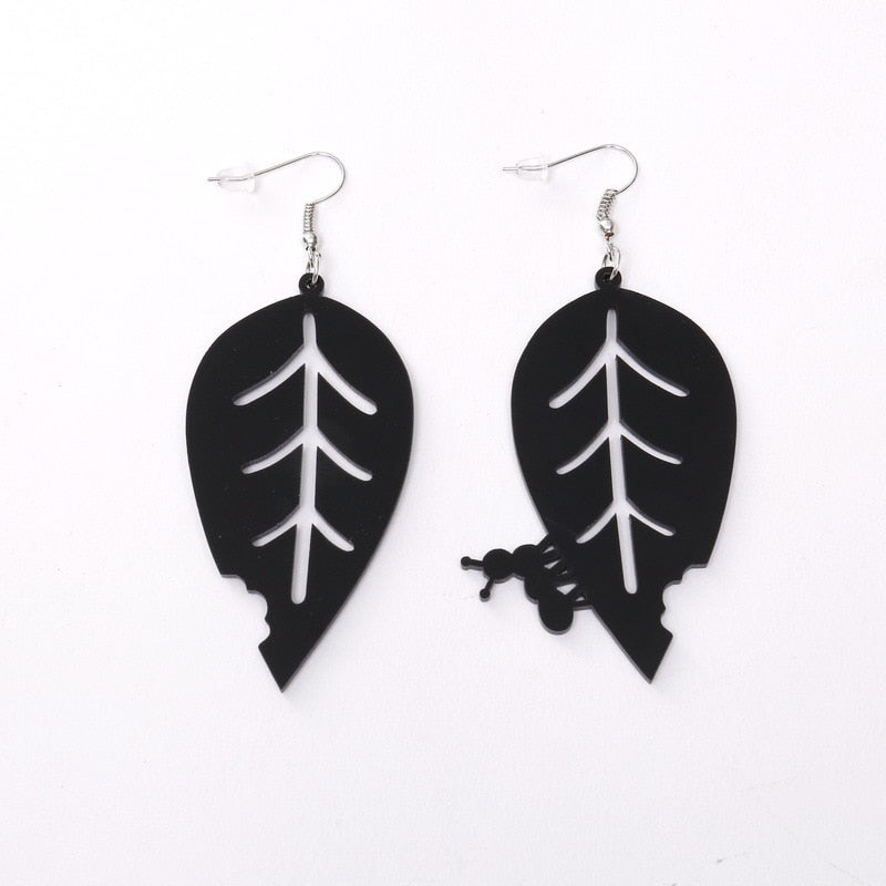 Caterpillar Leaf Drop Earrings Hip Hop Women Party Gift Jewelry Ear Fashion