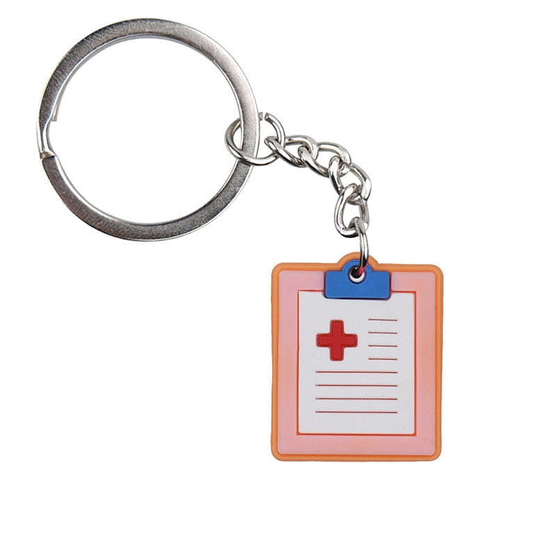 Medical Chart Keyring Gift for Nurse Doctor Medical Personnel Cute Cartoon Style