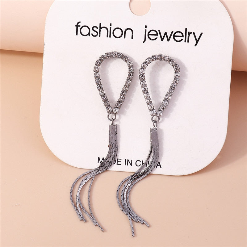 Loop Hole Tassel Drop Earrings Trendy Women Fashion Earrings Jewelry Gift