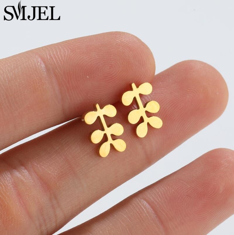 Leafs Fashion Earrings Minimalist Creative Style Ear Studs Earrings