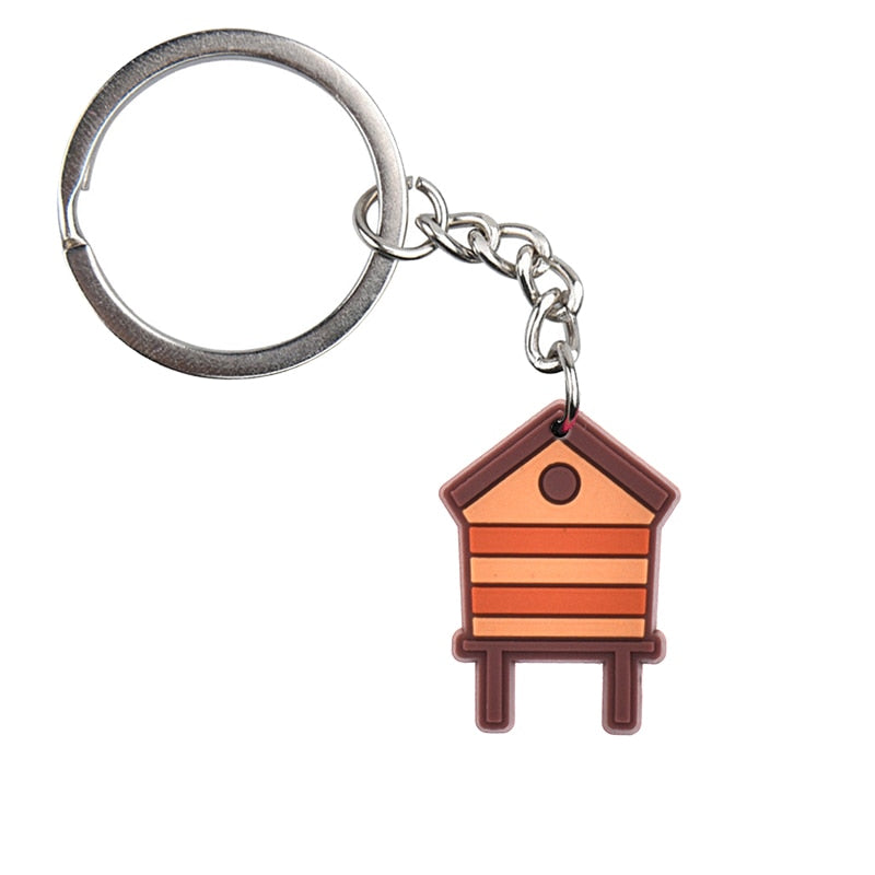 11 Styles Sweet Honey Bee PVC Keychain Metal Key Ring Backbag Hanging Fashion