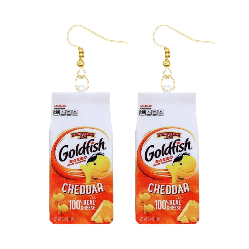 Goldfish Bag Funny Design Drop Earrings Women Charms Earring Fashion Creative