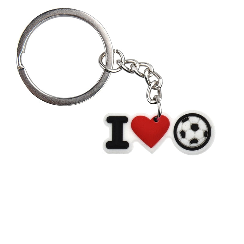Gift for Soccer Fan I Love Soccer Keychain Party Gift Cute Keyring Cartoon DIY
