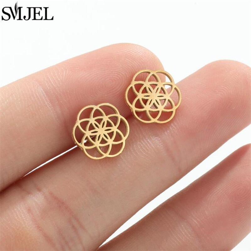 Crossing Circles Fashion Earrings Minimalist Creative Style Ear Studs Earrings