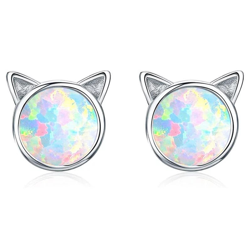 Colorful Cat Ears Fashion Stud Earrings Women Girl Earrings Jewelry Female