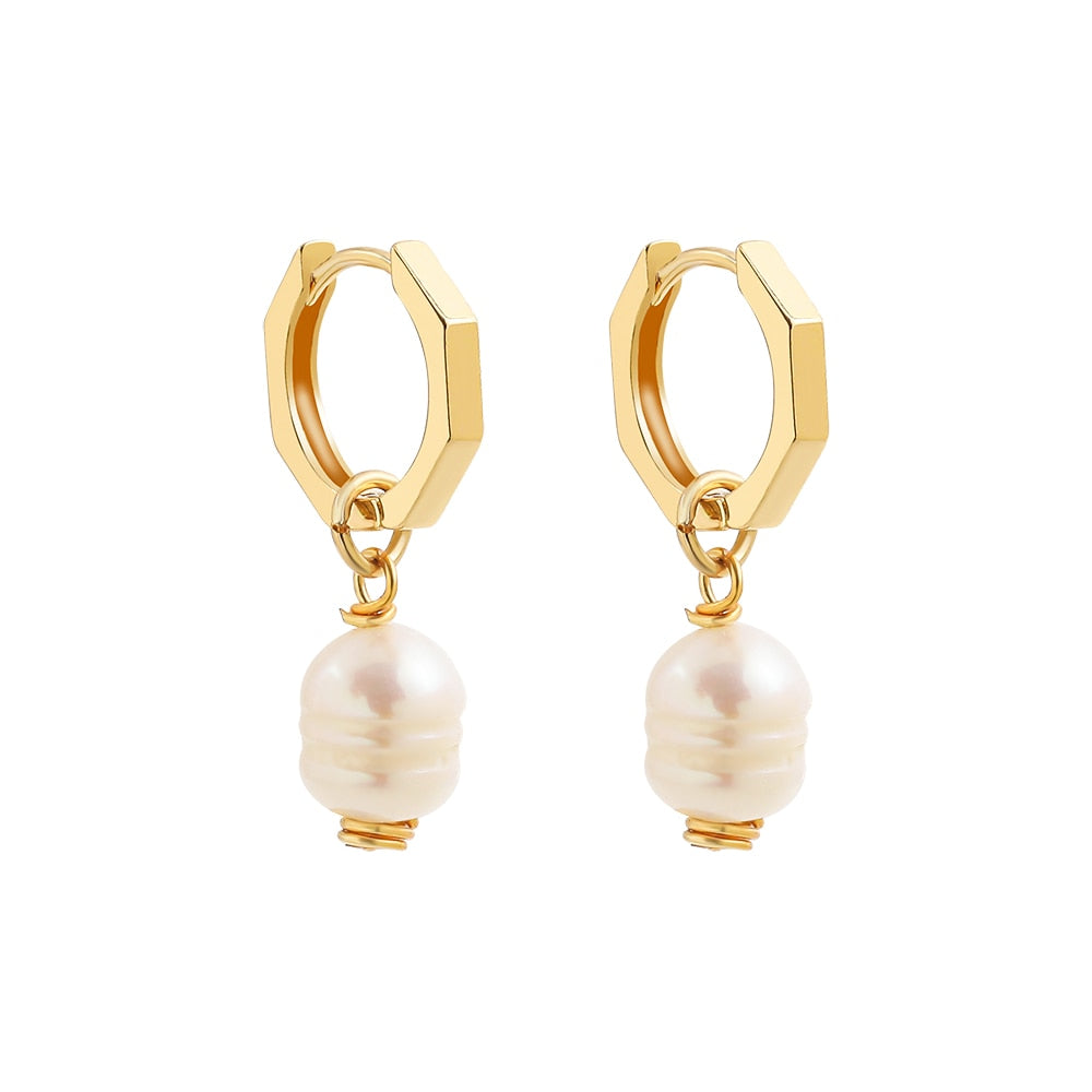 Geometric Pearl Drop Earrings Women Party Bohemian Jewelry Dangle Gifts Earrings