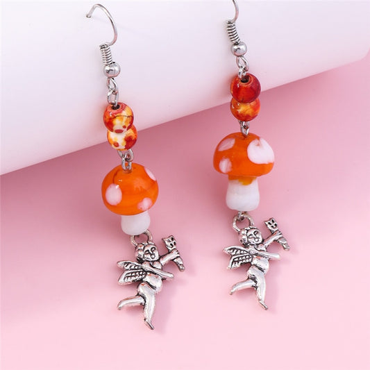 Mushroom Fairy Drop Earrings Women Creativity Jewelry Cute Earring Girls Gift