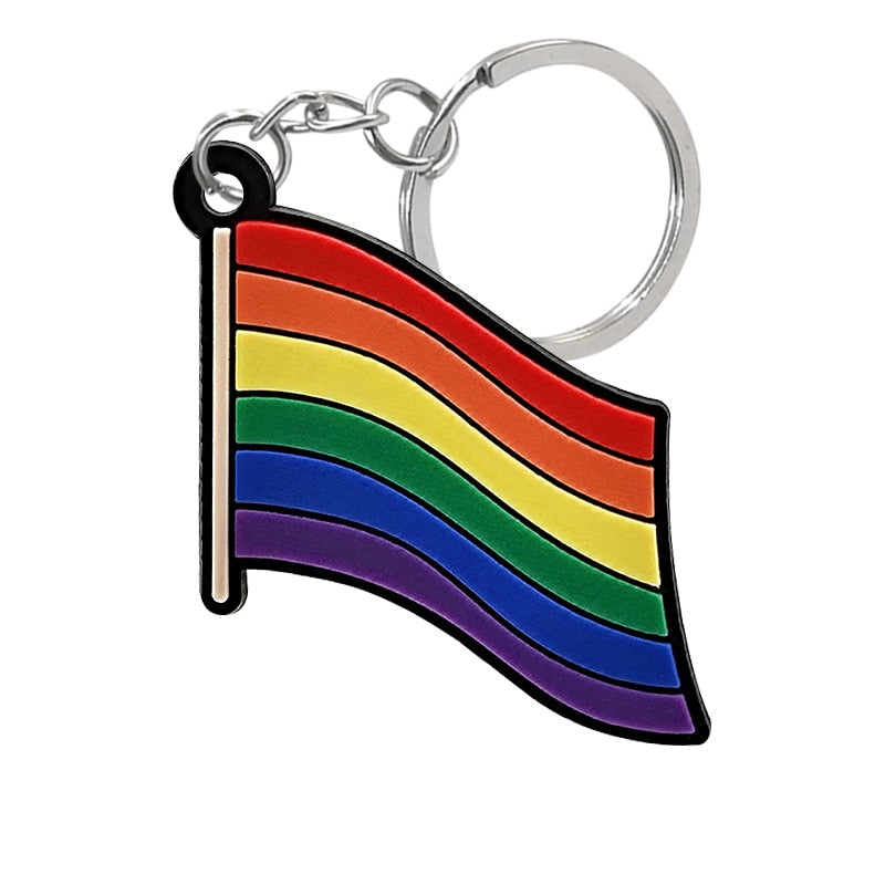 11 Styles PVC Keychain Colorful Rainbow Style New Keyring Fashion for Man Party