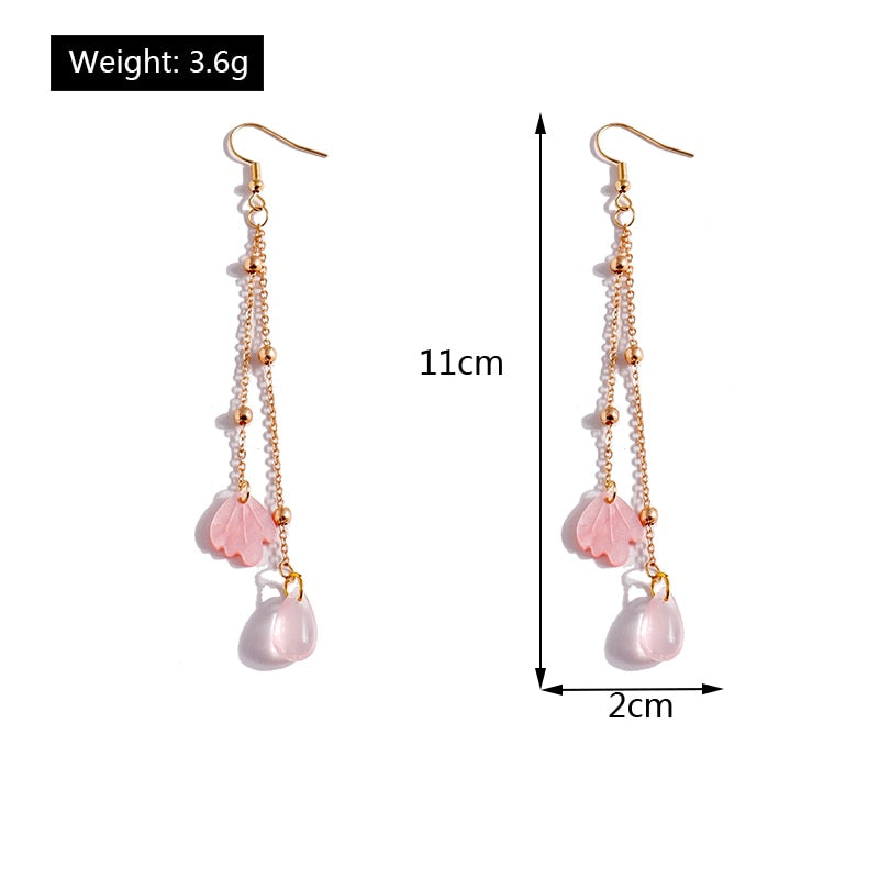 Light Pink Pendant Drop Dangle Earrings Trendy Women Fashion Earrings Jewelry