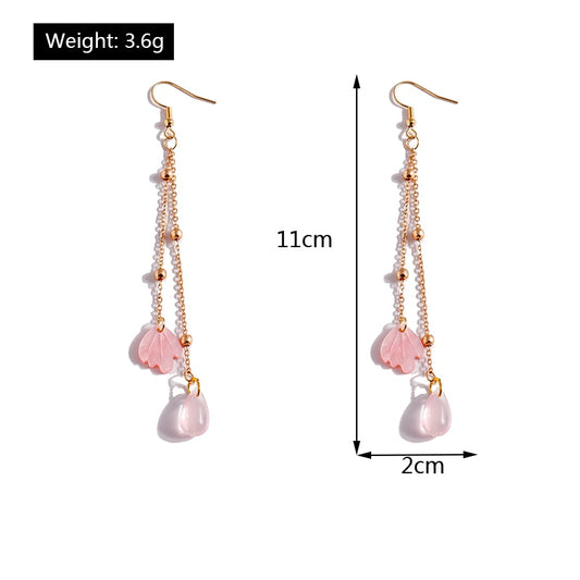 Light Pink Pendant Drop Dangle Earrings Trendy Women Fashion Earrings Jewelry