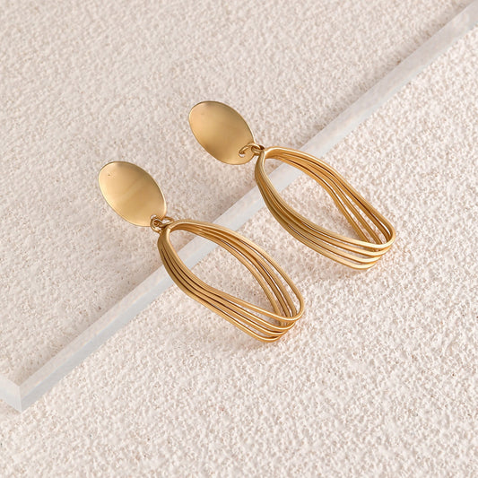 Irregular Lines Design Dangle Earrings for Fashion Stylish Jewelry Drop Earrings