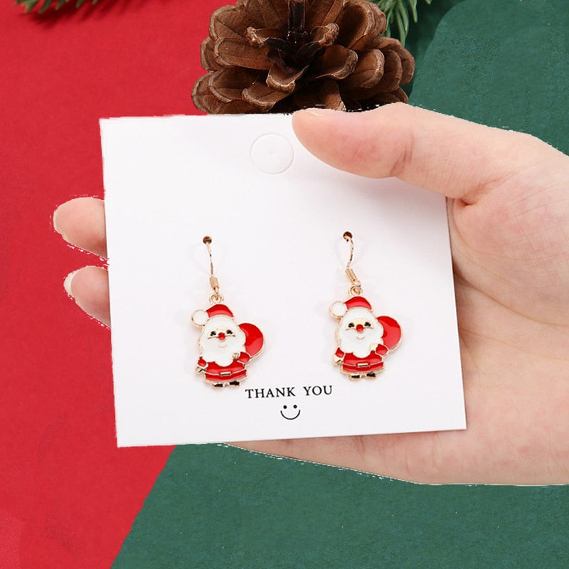 Christmas Santa Design Drop Earrings Women Gifts Earring Cute Girls Eardrop