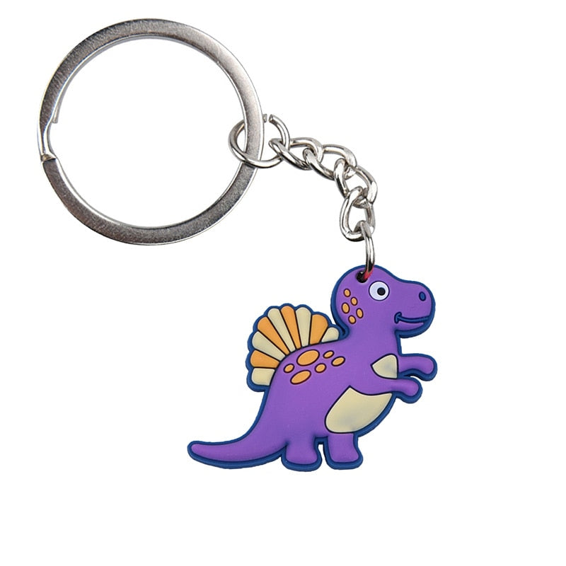 19 Styles Colorful Dinosaur Keyring Cartoon Keychains Souvenir Jewelry Bag
