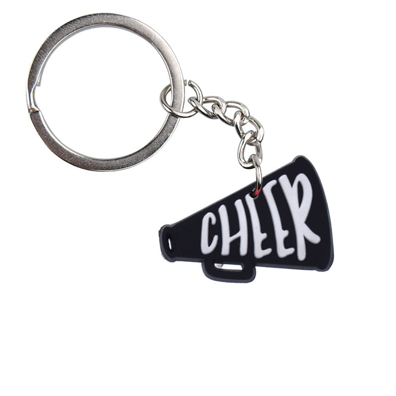 15 Styles Cheerleading Rubber Keychain Cheer Team Charms Keyring Teenager Gift
