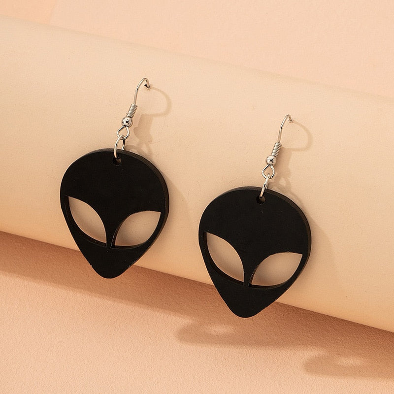 Alien Black Color Drop Earrings Women Creativity Jewelry Cute Earring Girls Gift