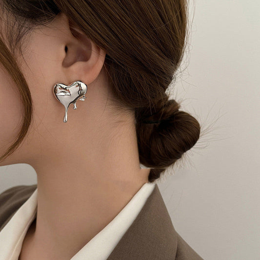 Dripping Heart Jewelry Stud Earring Modern Fashion Women Earrings Piercing Studs