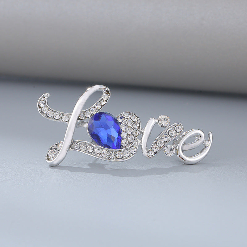 Creative Letter Shape Brooch Simple Literary Style Love Clothing