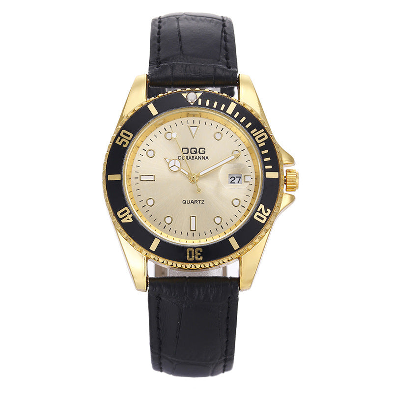 Waterproof Calendar Gold Steel Strap Men's Watch