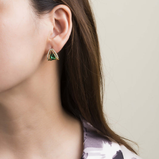 Green Crystal Ear Studs Earrings Cute Dangle Earrings Women Jewelry Gift for Her