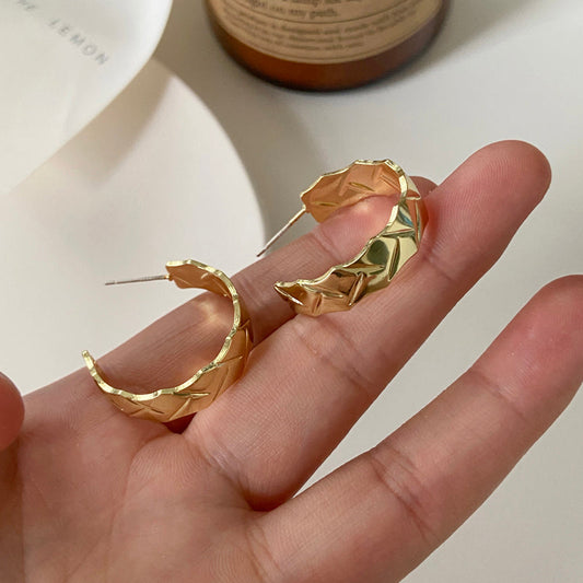 Braided Pattern Hoop Dangle Earrings Women Jewelry Gift for Her Accessories