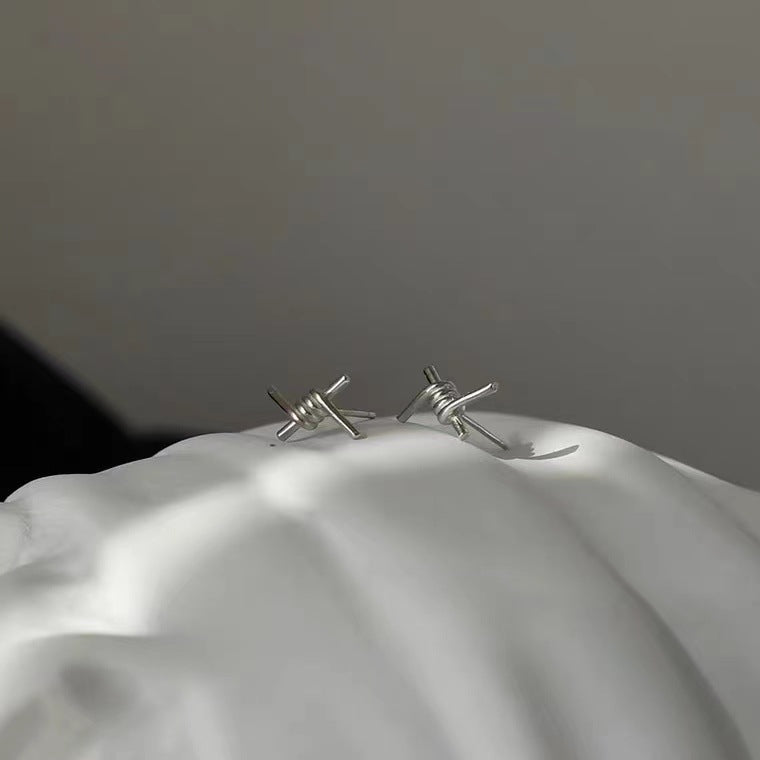 Metal Spring Stud Earrings Women Jewelry Mom Gift Everyday Wear Earrings