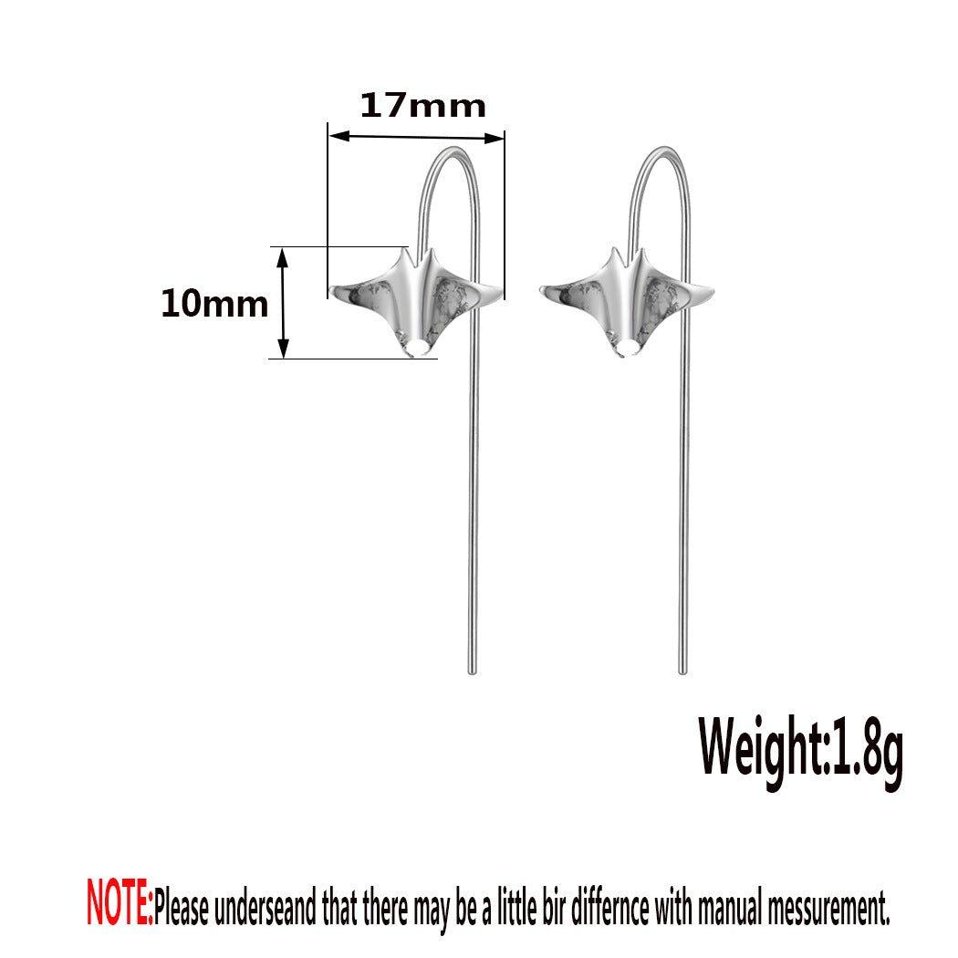 Bat Pattern Hook Stud Earrings Accessories Gift Women Girl Fashionable Jewelry