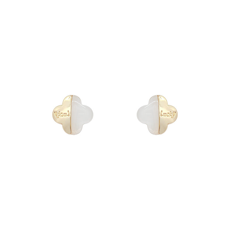 Half Flower Stud Earrings Accessories Gift Women Girl Fashionable Jewelry