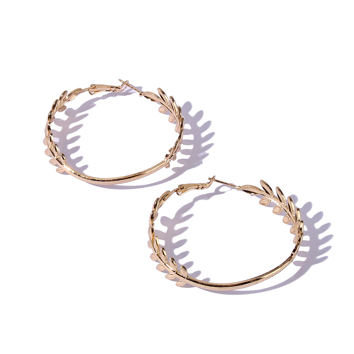Leaf Hoop Earring Women Jewelry Mom Gift Everyday Wear Earrings