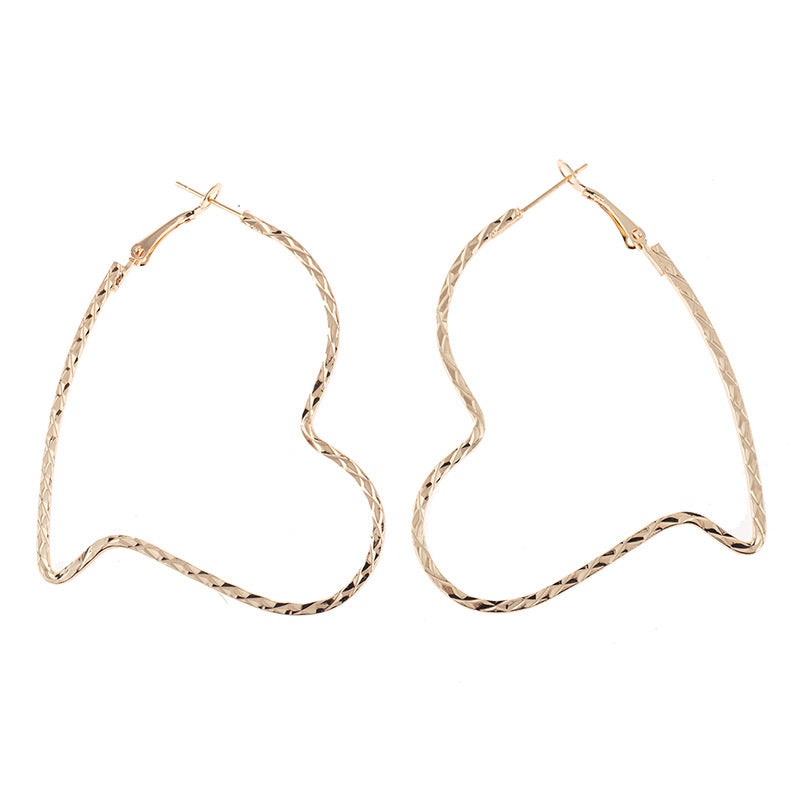 Bended Heart Drop Earrings Cute Dangle Earrings Women Jewelry Gift for Her