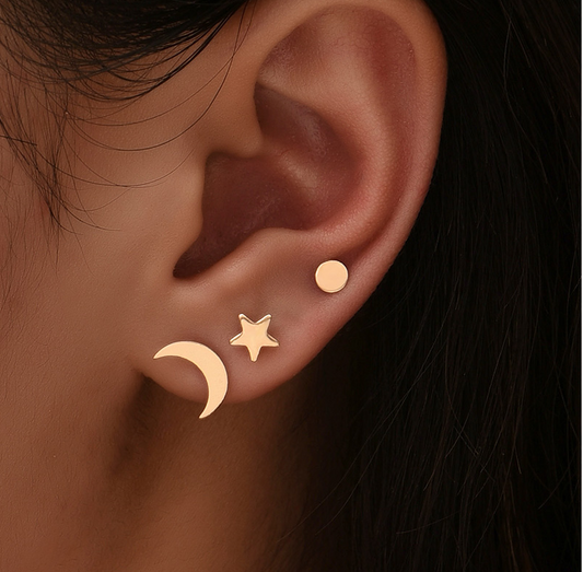 3pcs Set Stud Earrings Accessories Gift Women Girl Fashionable Jewelry