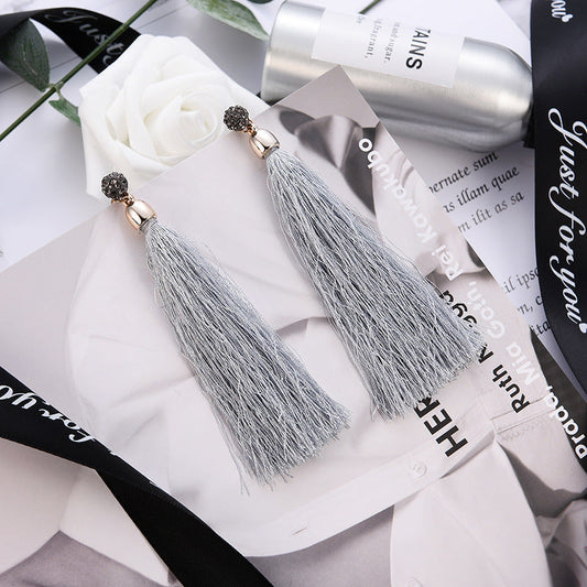 Long Tassel Detail Dangle Fashion Earrings for Women Stylish Party Jewelry Gift