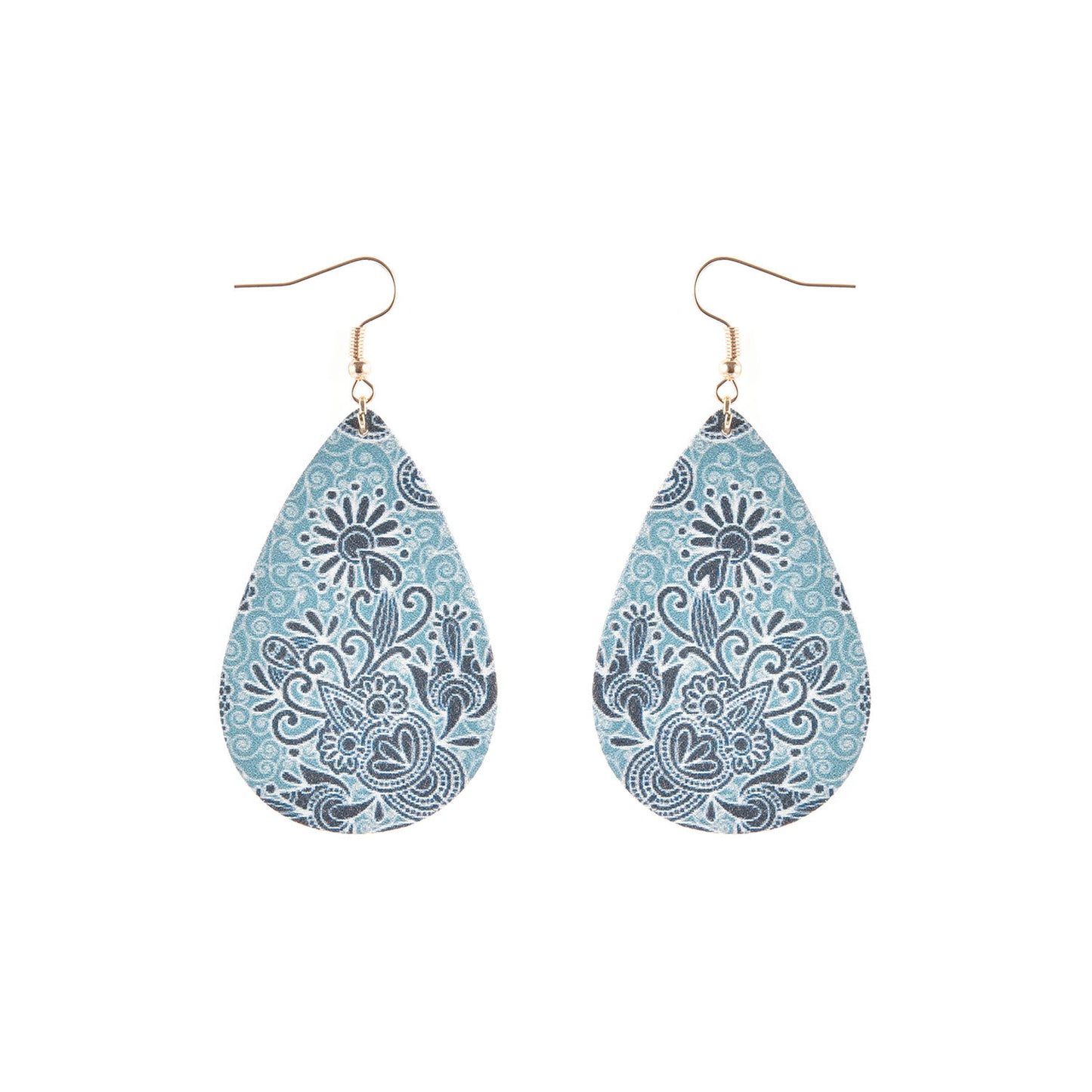 Women's Pu Retro Faux Leather Double-sided Print Earrings