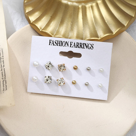 6pairs Mixed Color Stud Earrings for Women Girls Fashion Earrings Piercing