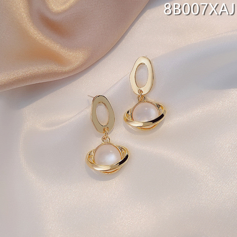 Faux Opal Planet Jewelry Stud Earrings Modern Fashion Women Earrings Piercing