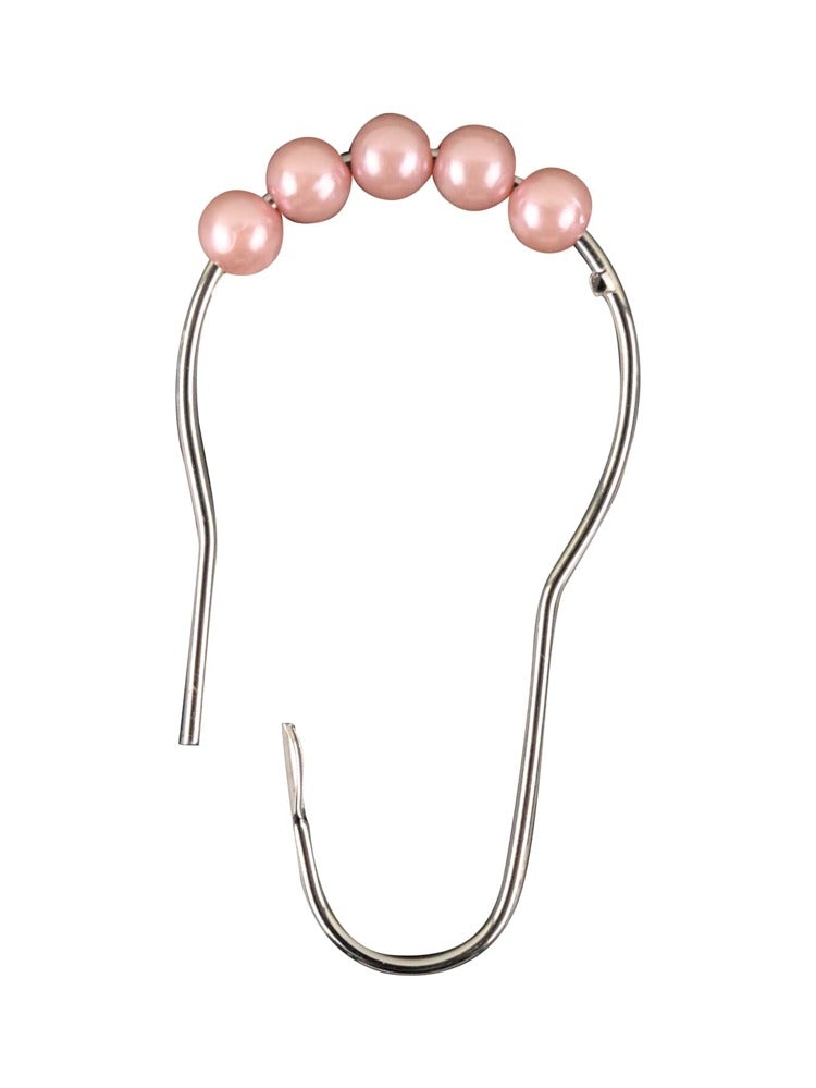 12pcs Shower Curtain Rings Bath Roller Shower Hooks Glide Bathroom Accessories