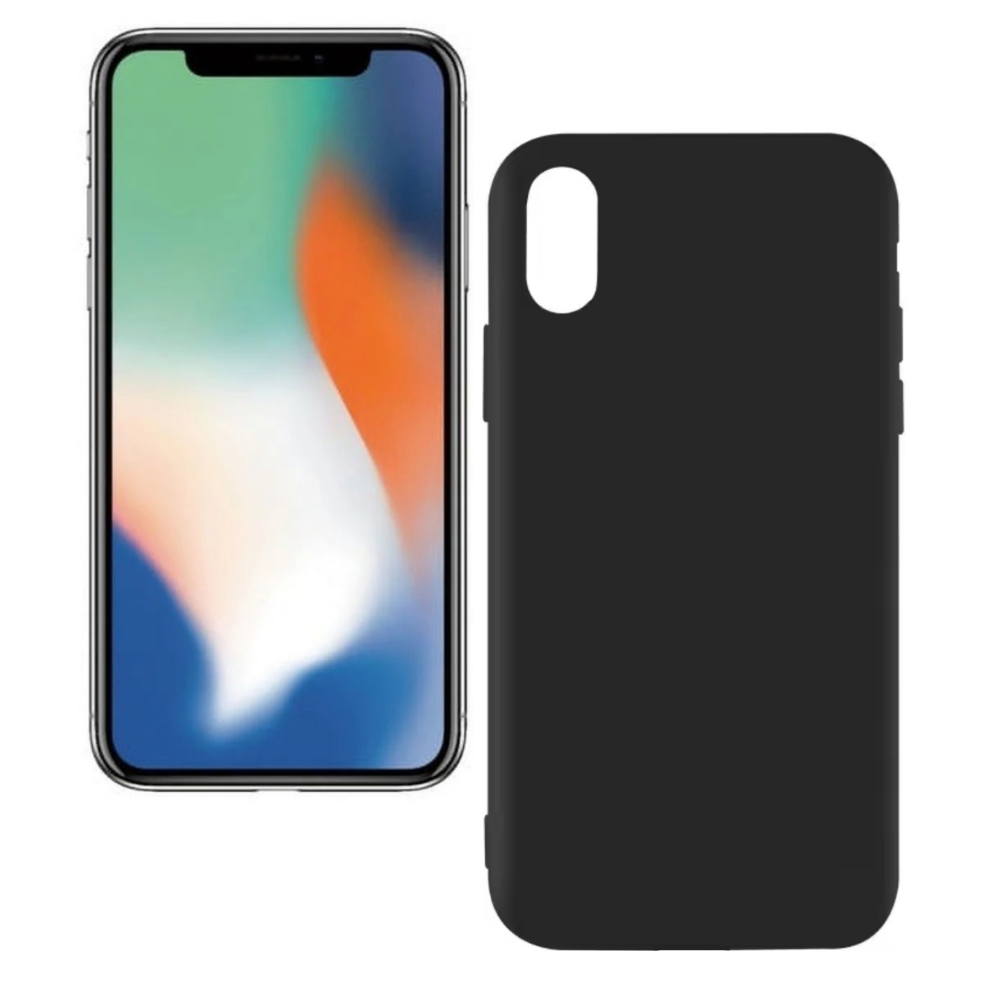 Qixxronics for iPhone XS Silicone Case Black Shockproof Slim Design Phone Case Cover