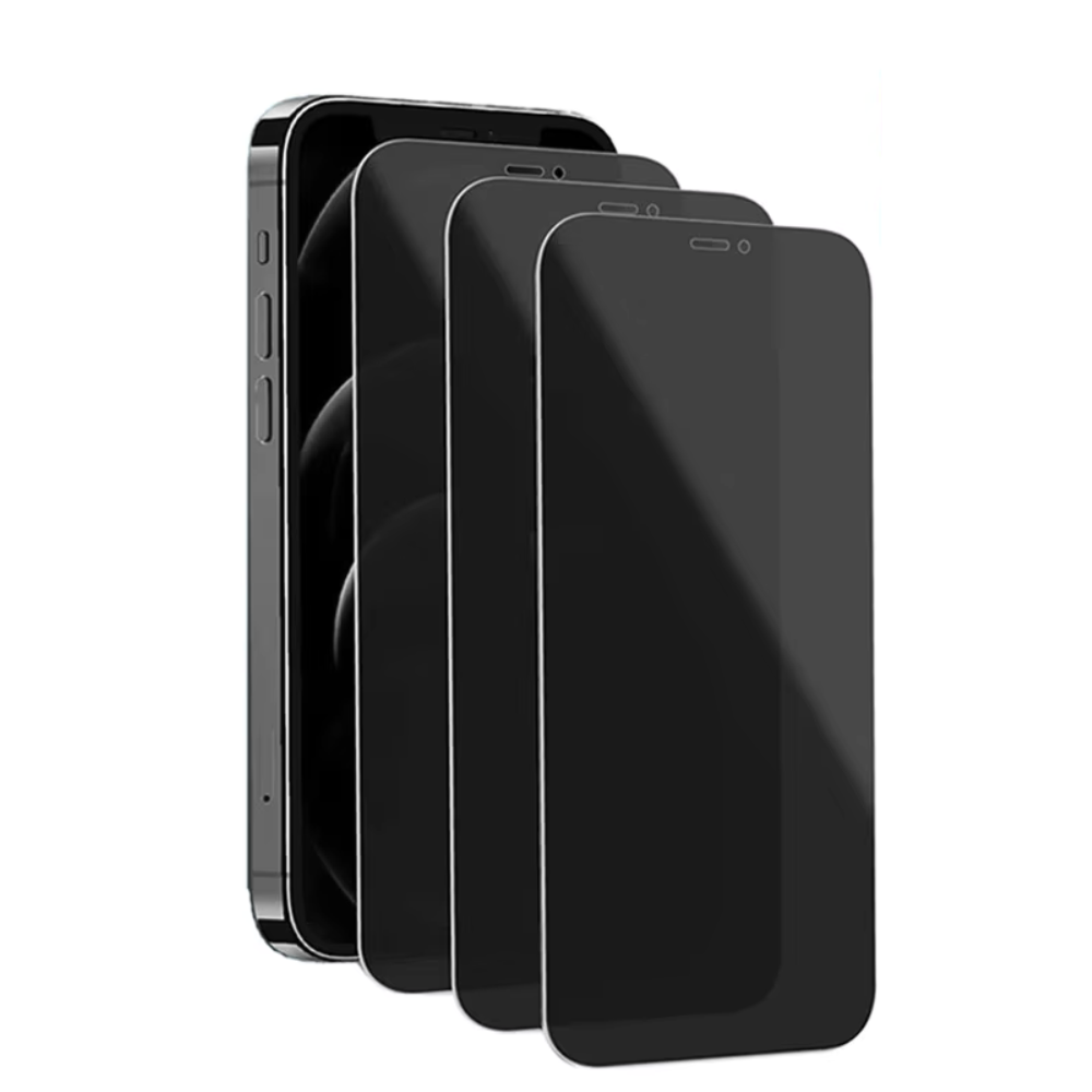 3-PACK Qixxronics for iPhone 11 Privacy Tempered Glass Screen Protectors Anty Spy Black Tinted