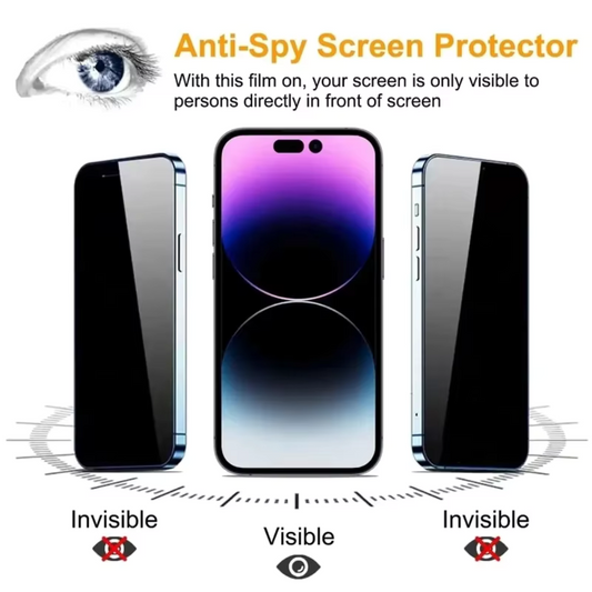 3pcs Qixxronics for iPhone XS Privacy Anti-Spy Screen Protector Bubble Anti-Fingerprint