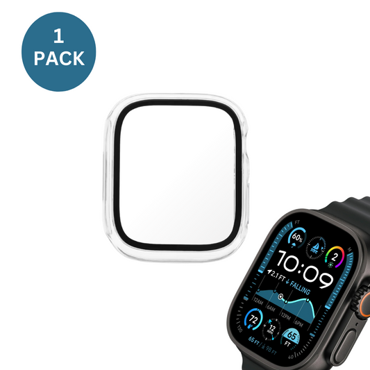 Qixxronics for Apple Watch Series Ultra [49mm], Clear, with Built-in Tempered Glass Screen Protector