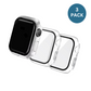 3x Qixxronics Clear Case Full Cover for Apple Watch Series 10 Case [46mm] with Built-in Clear Tempered Glass Screen Protector