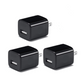 3-PACK Black/White USB Wall Charger