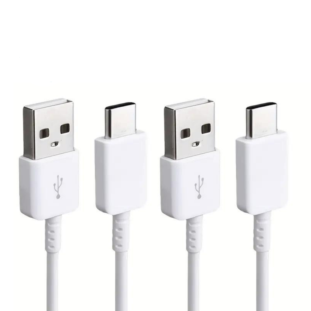 2-Pack 6FT USB Type C Cable Charging, 2-Pack USB-A to USB-C 6FT White Data Sync Transfer Cord Compatible with Galaxy S20 S10 S9 S8, Note 20 10 and iPhone 15/15 Pro Max USB C Charger