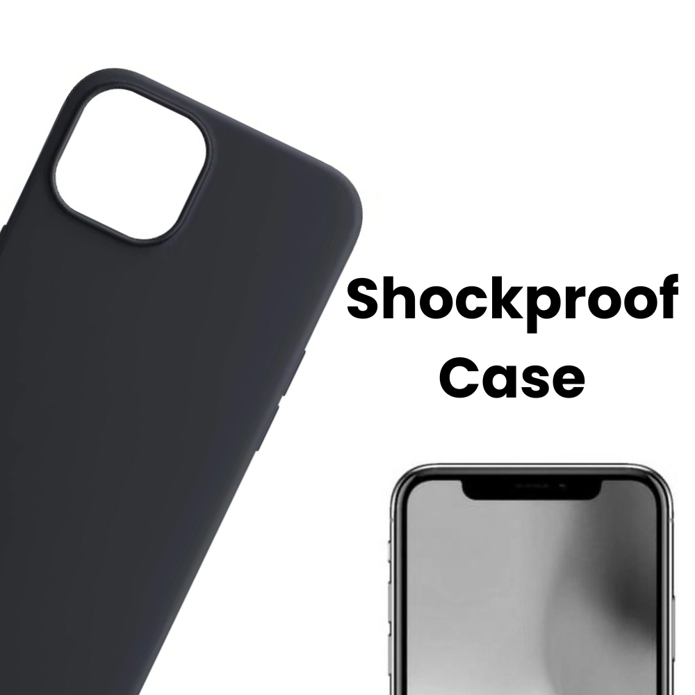 Qixxronics Black Silicone Phone Case Compatible with iPhone 12 Pro Drop Protection Shockproof