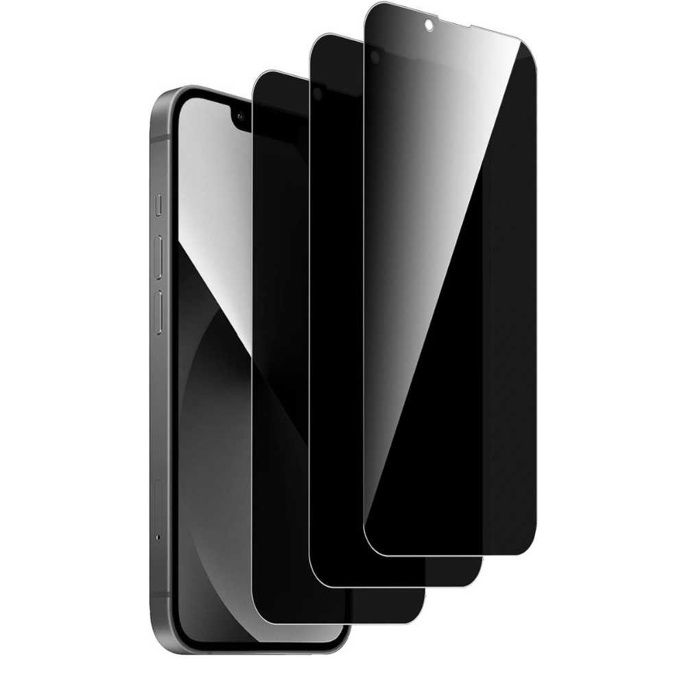 [3-Pack] Qixxronics for iPhone 13 / iPhone 13 Pro Privacy Tempered Glass Screen Protector