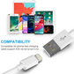 Pack of 2 USB Charger Data Cable Cord For iPhone