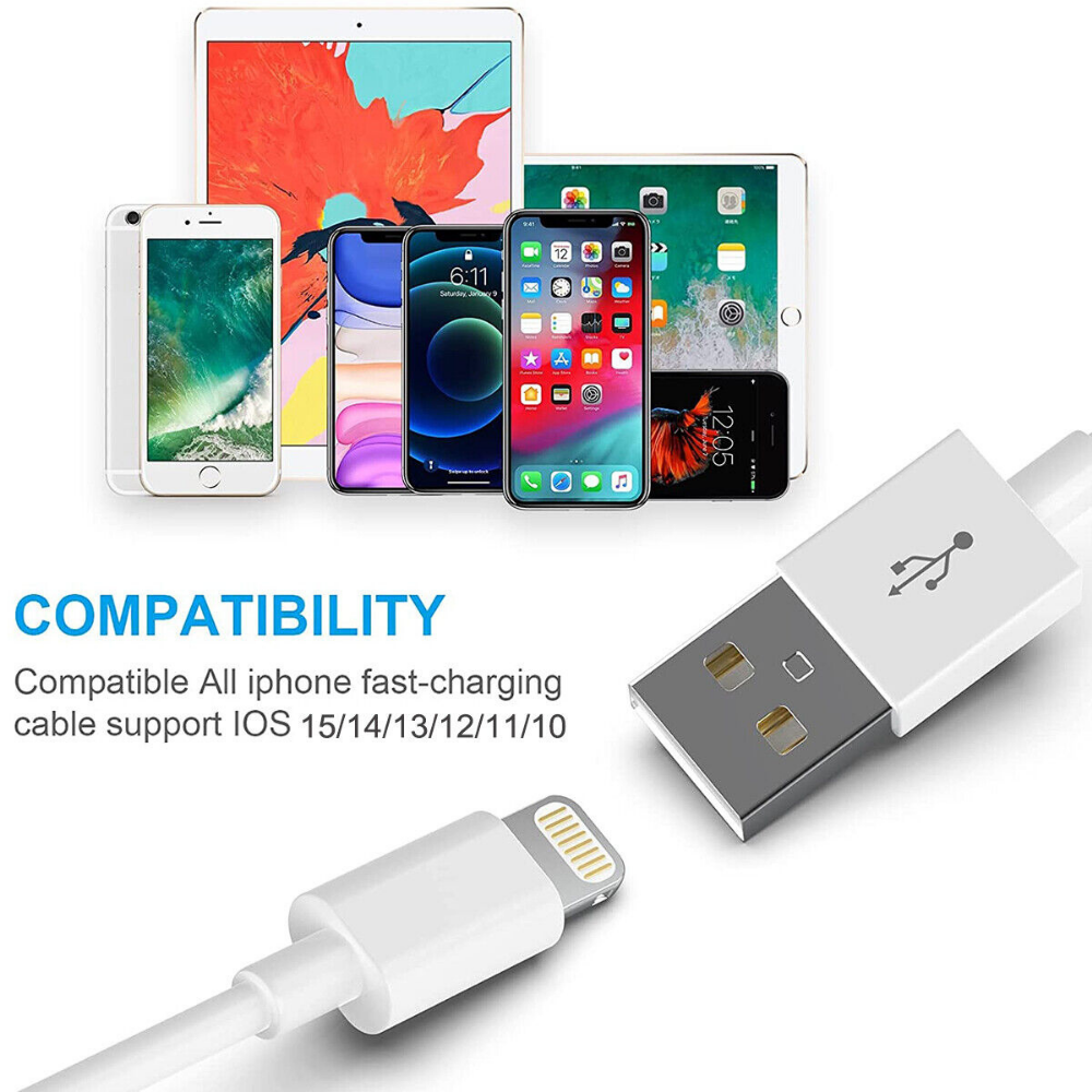 (3 Pack) iPhone Charger 6FT Charging Lightning Cable 6FT iPhone Charger Cord Compatible iPhone 14/13/12/11 Pro Max/XS MAX/XR/XS/X/8/7 Plus iPad AirPods