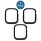 3PCS Qixxronics for Apple Watch Case, Series SE 2 (40mm), Black, with Built-in Tempered Glass Screen Protector